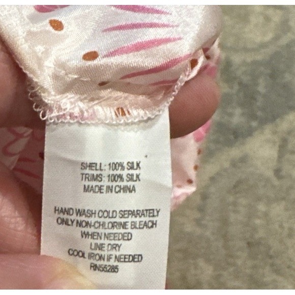 New Express Design Womens Silk Camisole Cami Tank Relaxed Size Medium Pink White - Picture 3 of 5